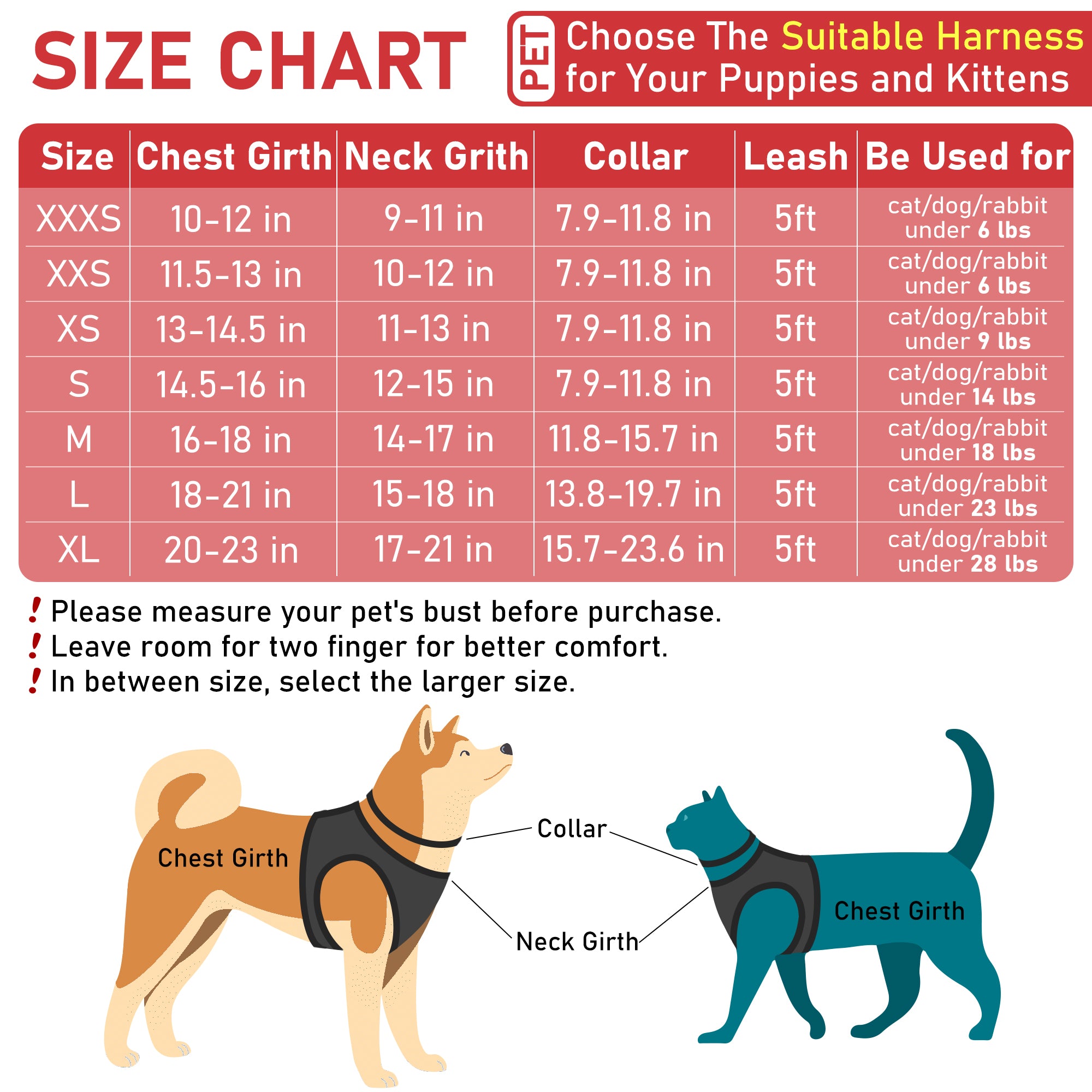 Small Dog Harness Collar and Leash Set