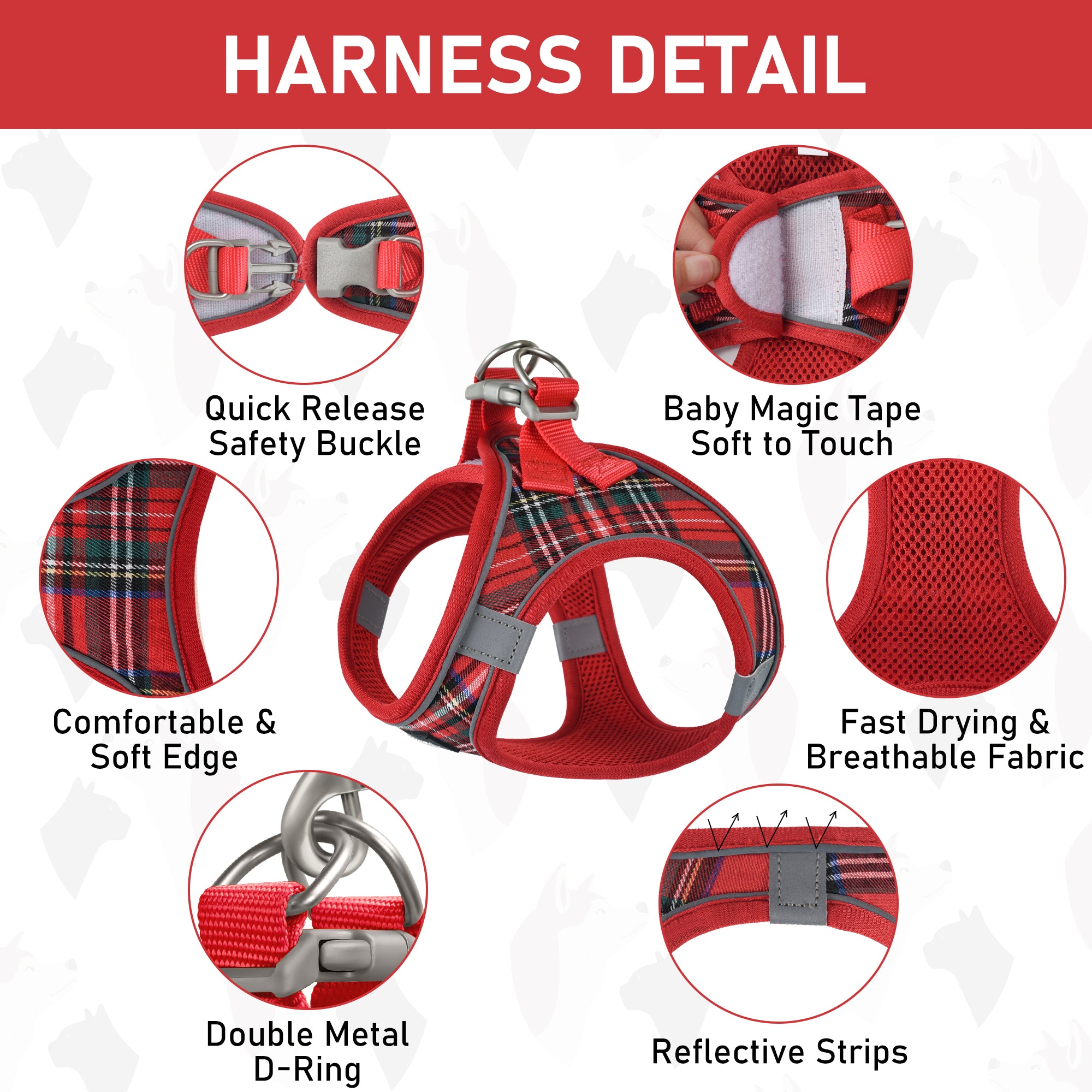 Small Dog Harness Collar and Leash Set