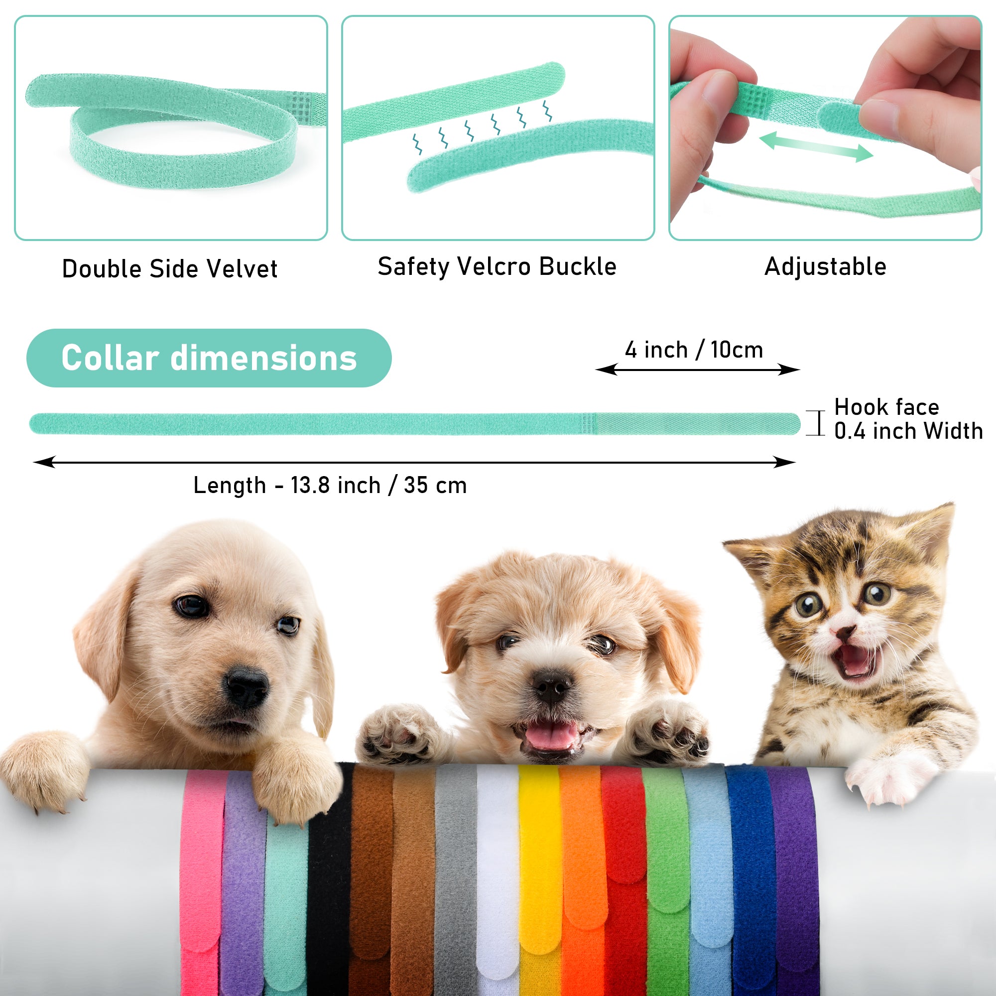 Puppy Collars Velcro - set of 15