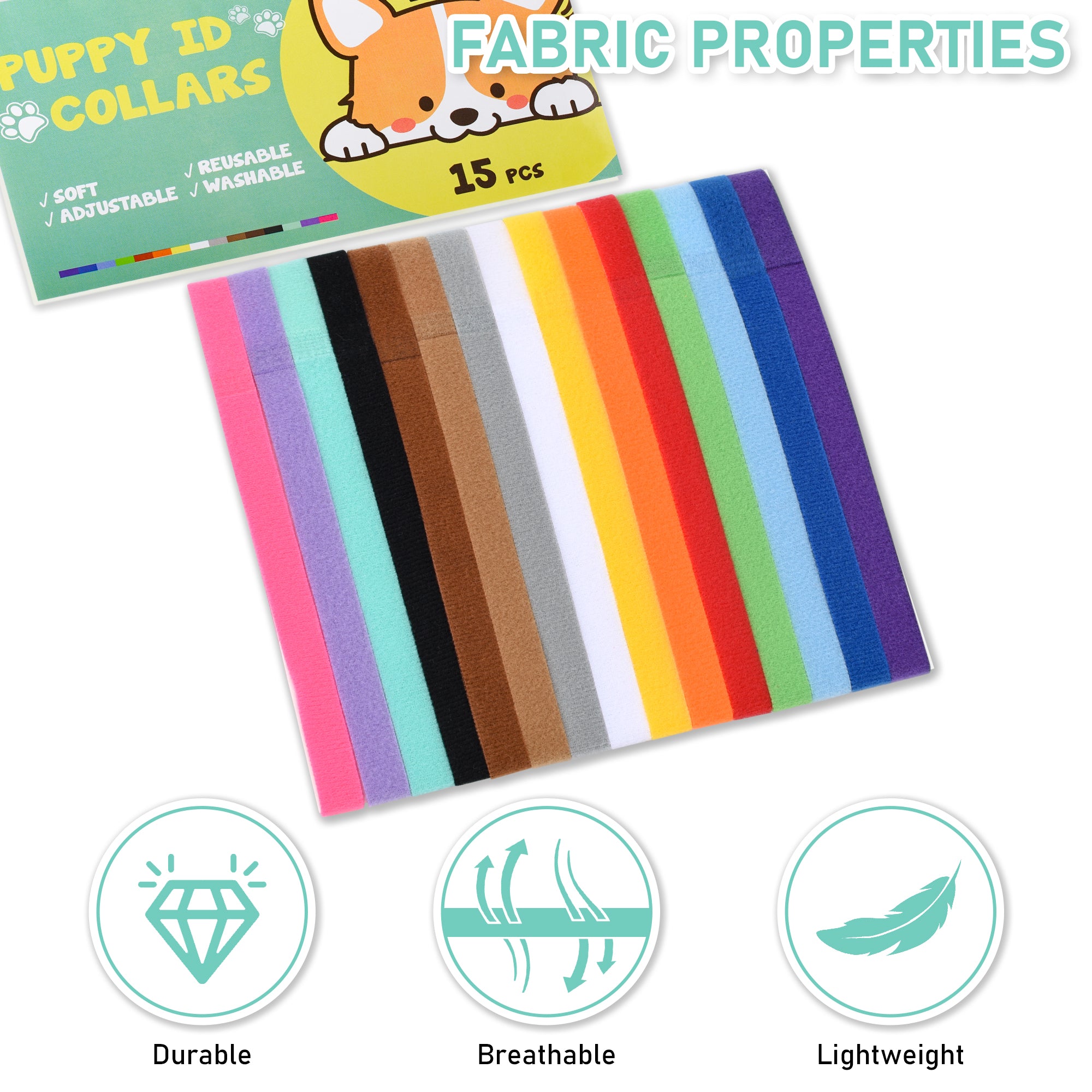 Puppy Collars Velcro - set of 15