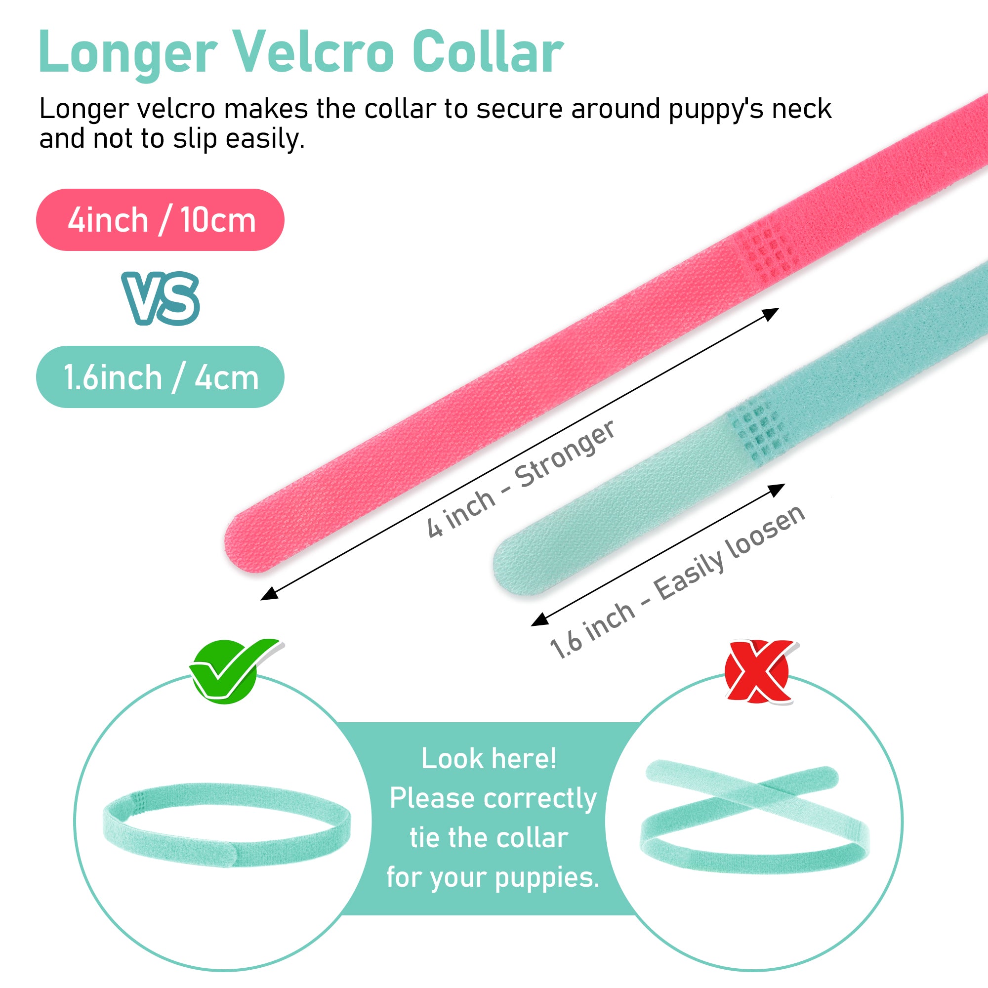 Puppy Collars Velcro - set of 15